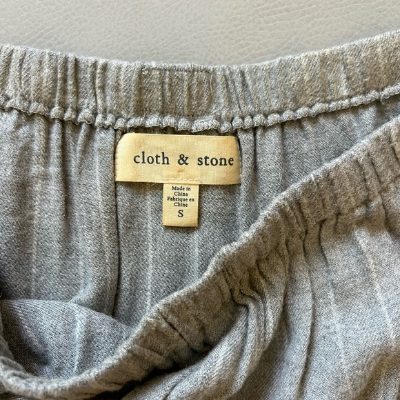 Cloth & Stone Gray Wool Striped Off-the-Shoulder Top - Picture 3 of 6